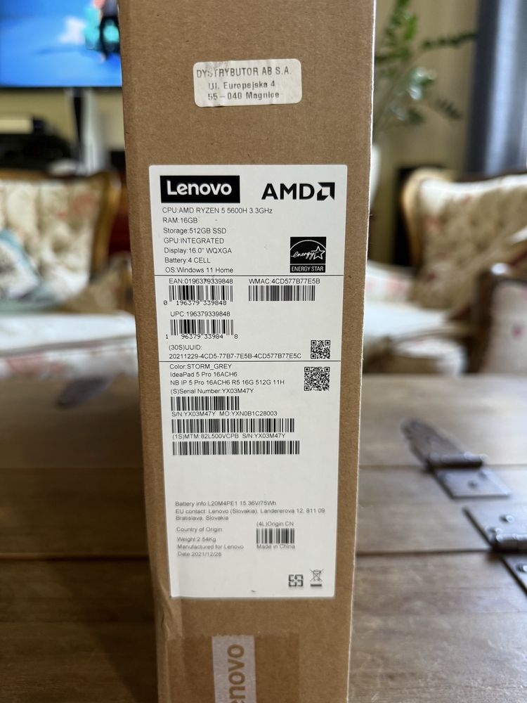 Laptop Lenovo IdeaPad 5 Pro 16ACH6