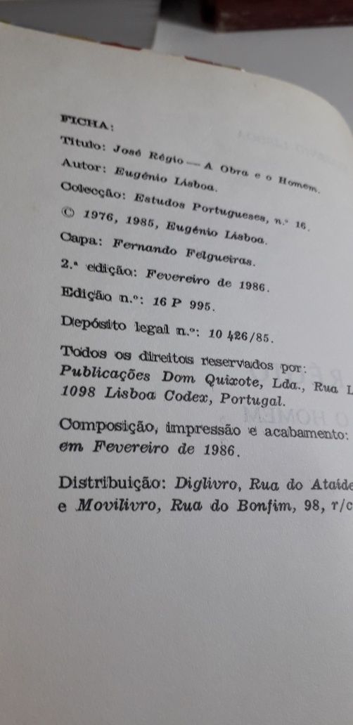 José Régio, A Obra e o Homem - Eugénio Lisboa