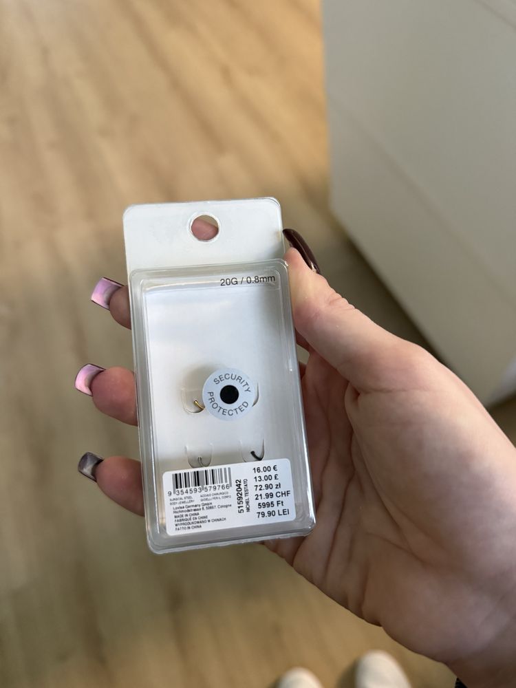 Kolczyki nostril 0.8 mm nowe kółeczko kółko