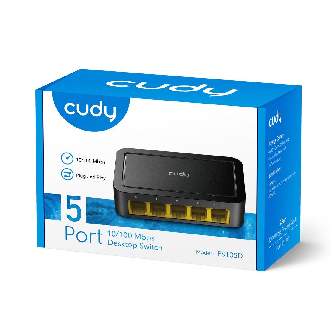 Cudy Switch Sieciowy 5 Portowy Cudy Fs105D router kabel czarny