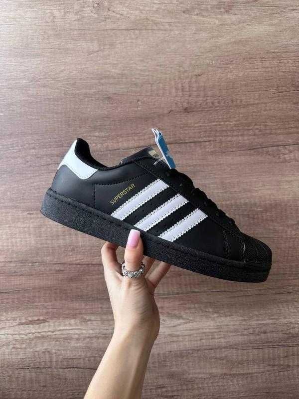 Жіночі кеди Адідас суперстар Adidas superstar чорні 36-40 НАЛОЖКА