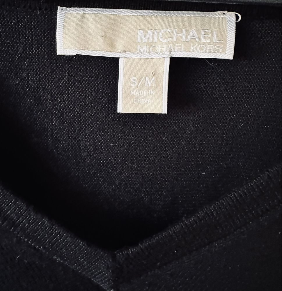 MICHAEL Michael Kors śliczne ponczo / sweter  czarne z frędzlami