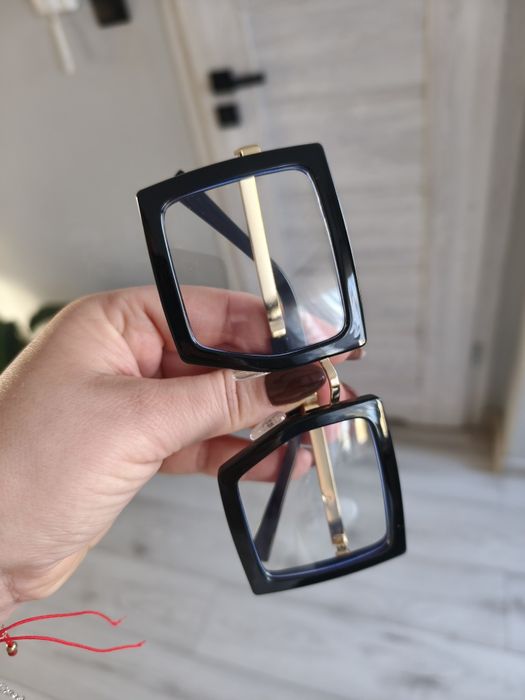 Nowe Duże Kwadratowe Okulary Dekoracyjne Retro Design Unisex