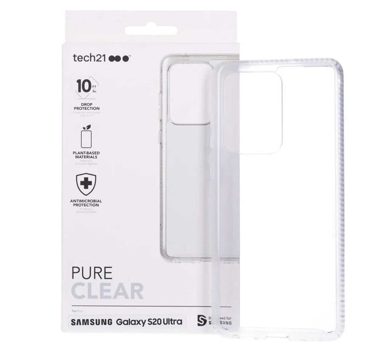 Оригинальный чехол tech21 Pure Clear дл Samsung S20 S20 Plus S20 Ultra