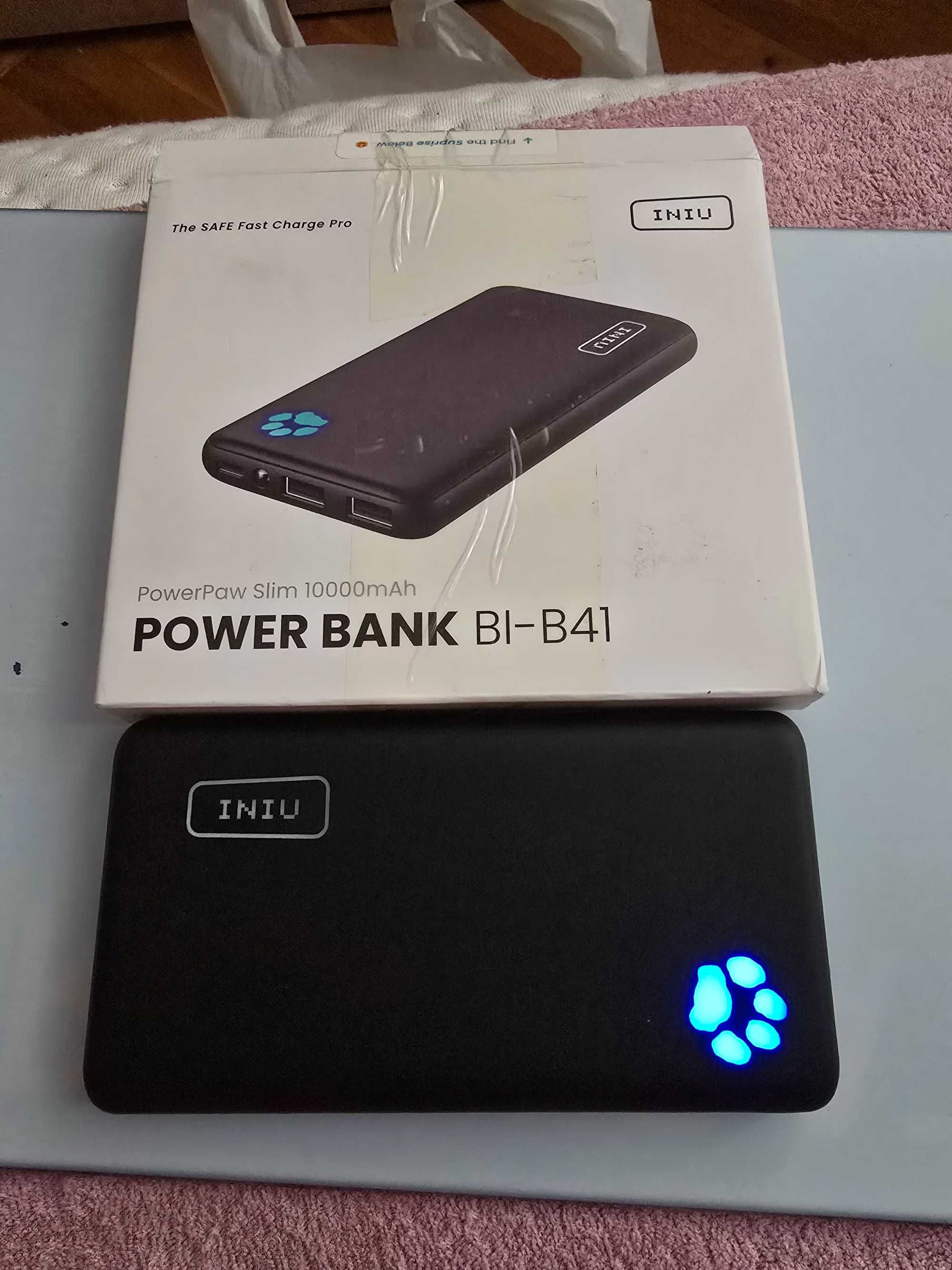 Powerbank Iniu 10000 mAh 3 wejścia przenośna ładowarka USB C