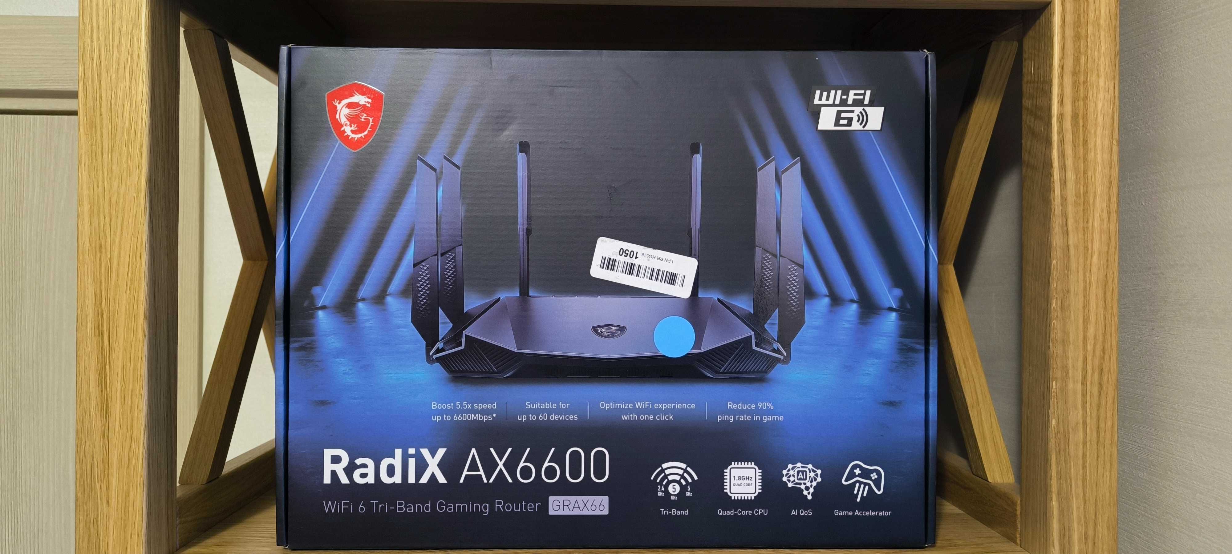 Роутер MSI RadiX GRAX66 AX6600 WiFi 6 Tri-Band Gaming