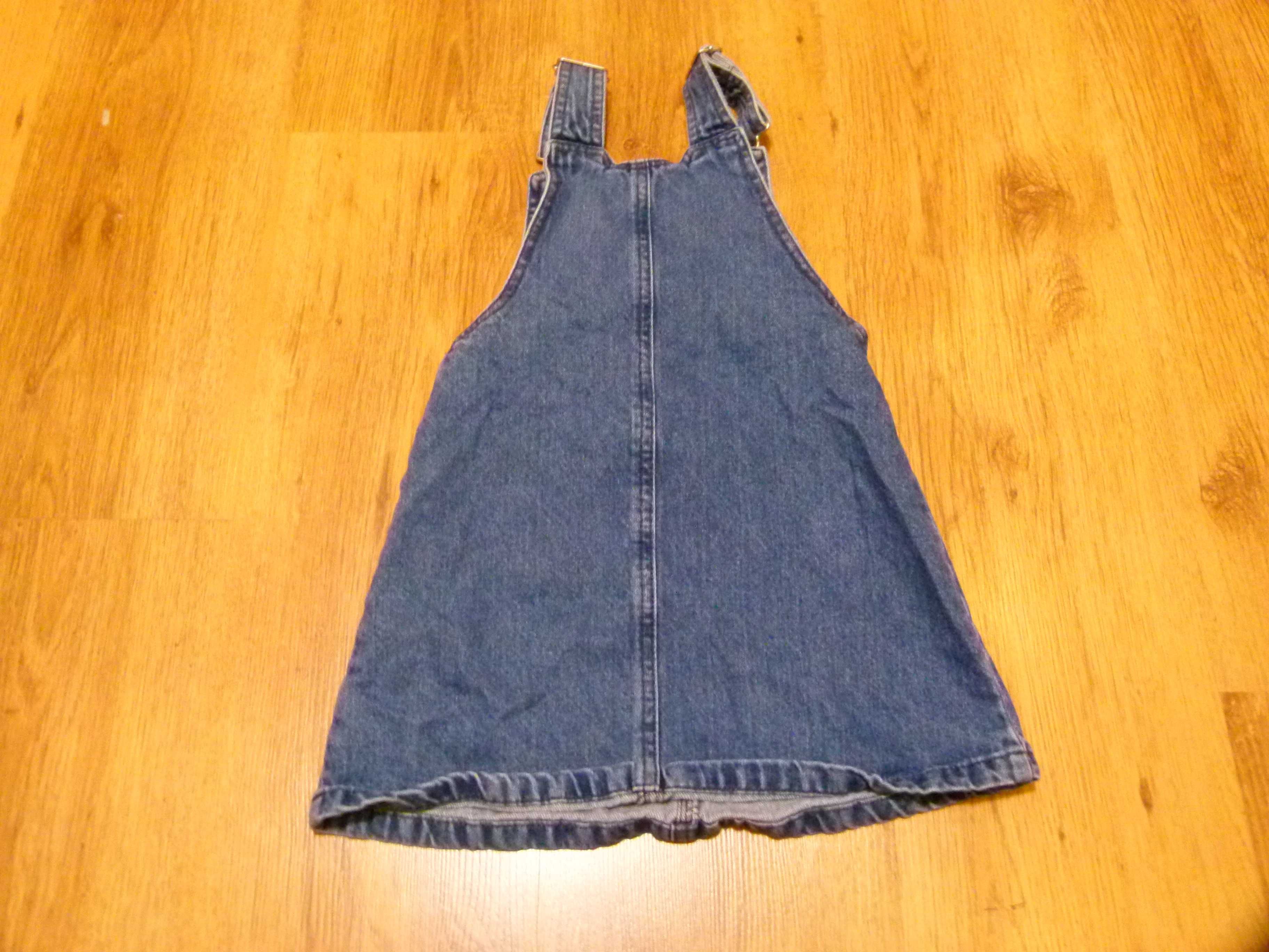 rozm 110 St.Bernard sukienka jeans ogrodniczka ozdobne guziki