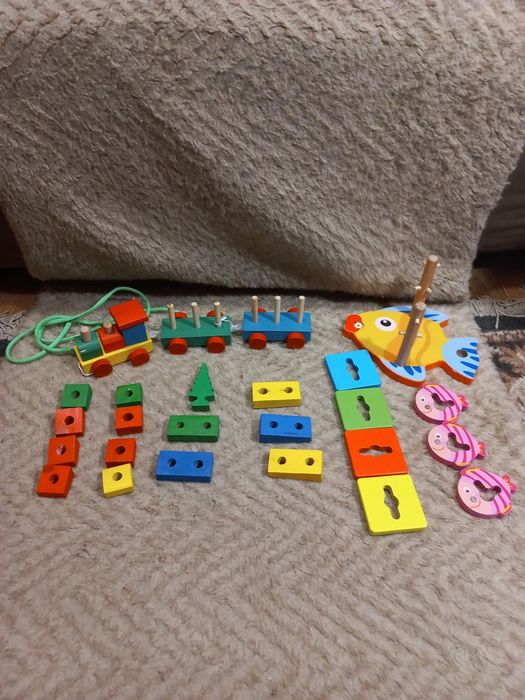 Деревянный конструктор, паровоз+сортер
