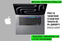 I. NOWY Apple MacBook Pro 16 512GB 16GB RAM TouchBar PL GW-12ms! FV23%