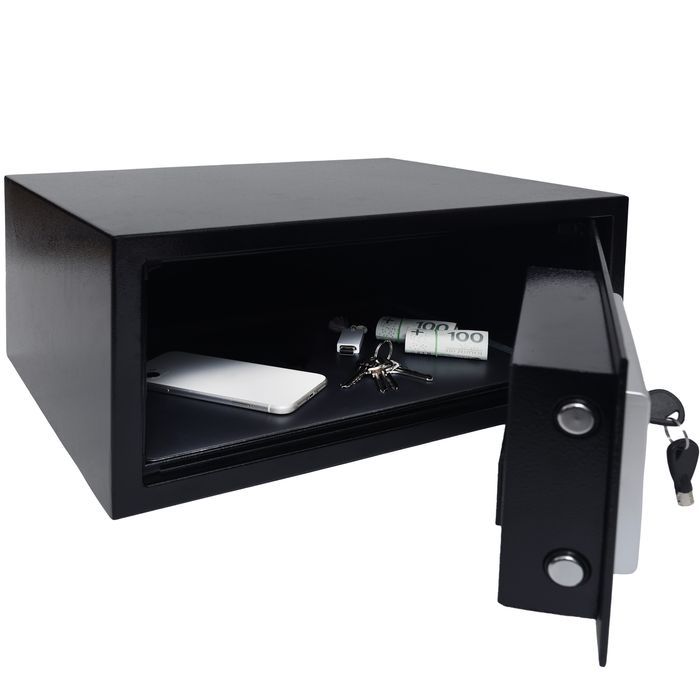 Sejf domowy biurowy zamek elektroniczny szyfrowy kluczyk XXL 43x35x21