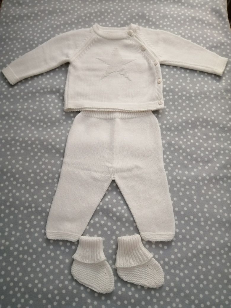 Conjunto 'calças + camisola + meias' malha de algodão 1-3 meses