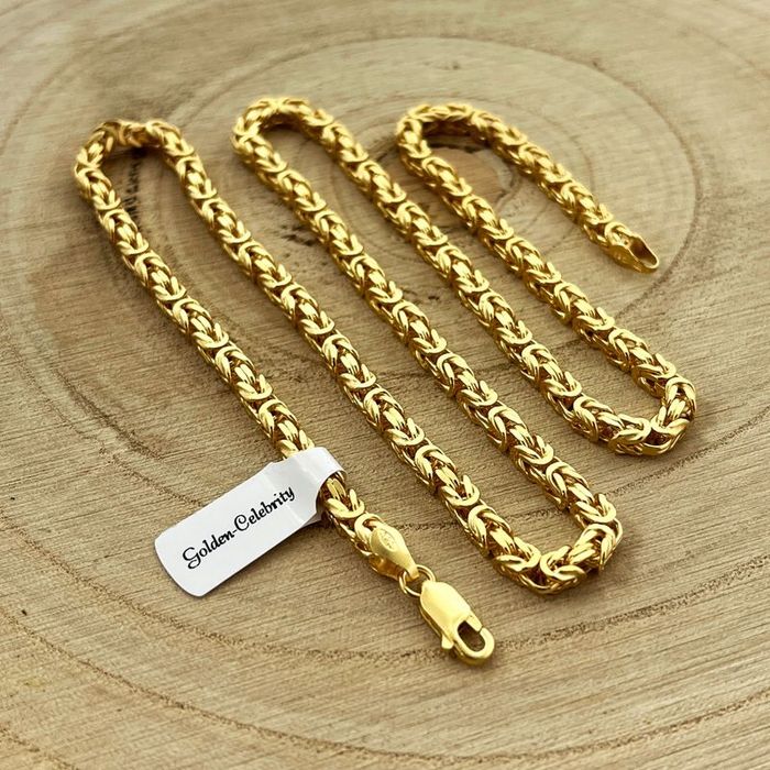 Złoty Łańcuszek Męski Splot Królewski Gruby / Szeroki Srebro 925 + Gra