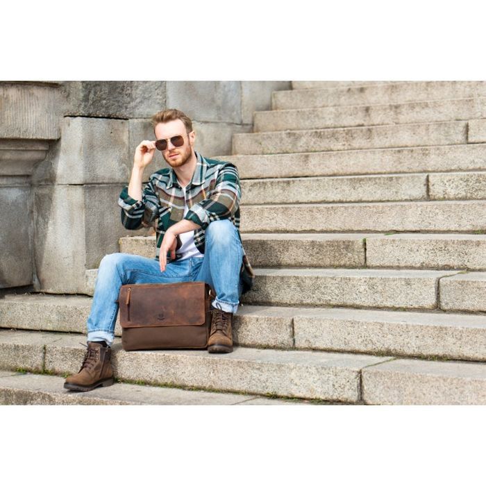 Brązowa torba studencka męska na ramię Paolo Peruzzi T-20-BR