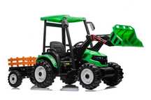 Traktor na akumulator TITAN 24V 2x200W z przyczepką łyżką + kabina