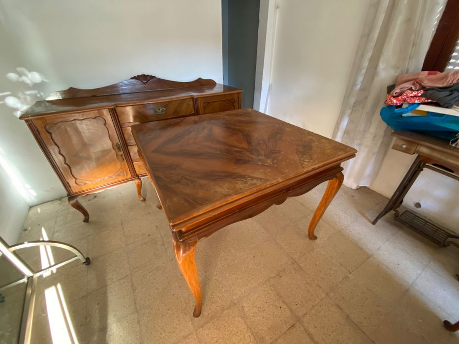 Mesa jantar extensível vintage queen anne