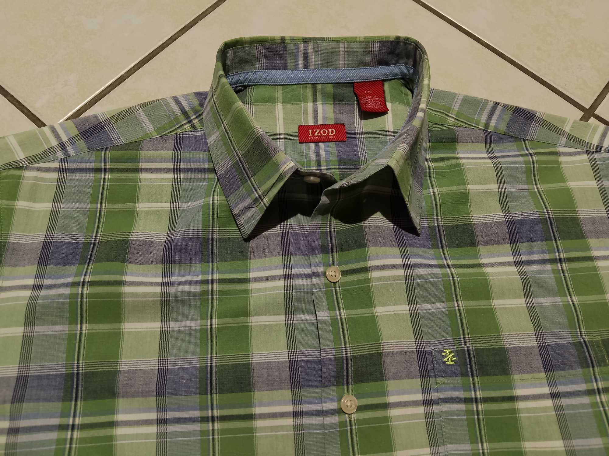 IZOD USA - NOWA! z LOGO Koszula Męska krótki rękaw rozmiar XXL