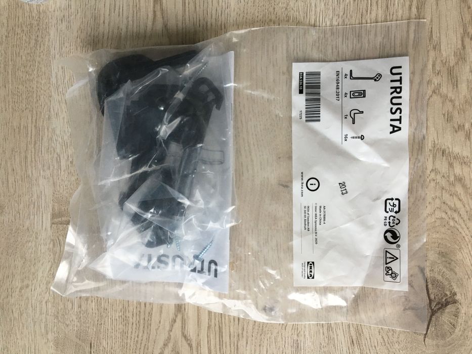 Nowe czarne blokady szuflad szafek kuchennych Ikea Utrusta zestaw 4szt
