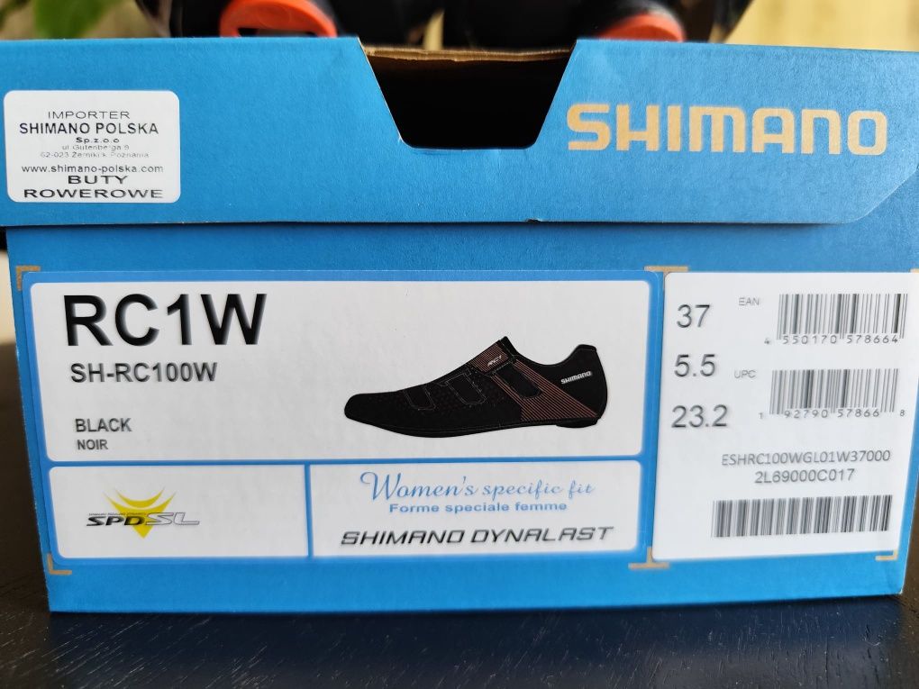 Buty rowerowe szosowe SHIMANO SH-RC100, rozmiar 37 – jak nowe!