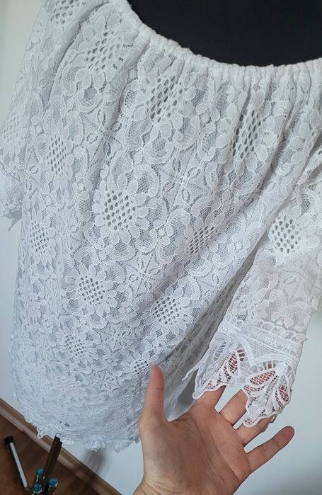 Nowa piękna koronkowa ażurowa tunika hiszpanka plus size rozm. 4XL 48