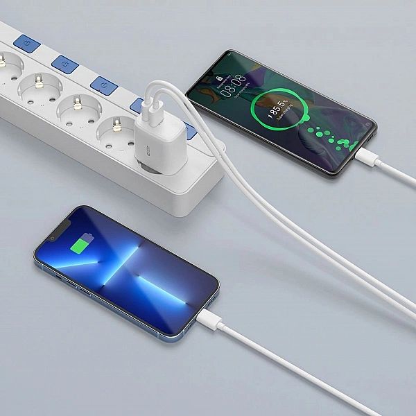 Ładowarka Tech-Protect C20W sieciowa USB-C PD 20W / USB-A QC 3.0 - bia