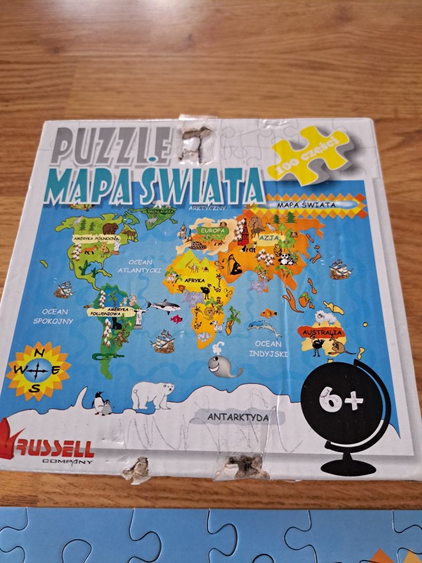 Puzzle dla dziecka 6+/ Mapa świata - 100 el.