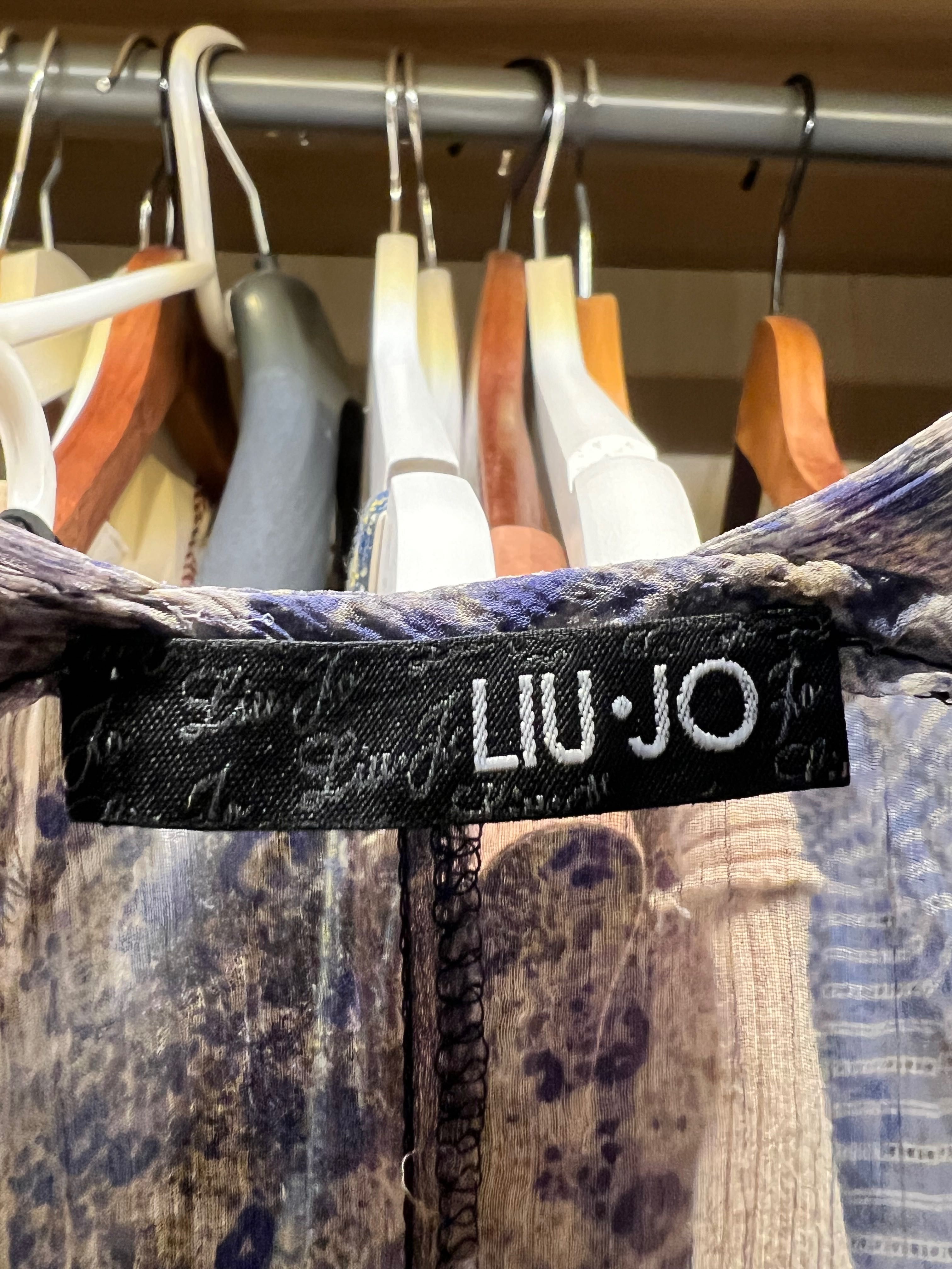 Liu Jo jedwabna sukienka halka 38 kryształy kamienie ozdobne niebieska