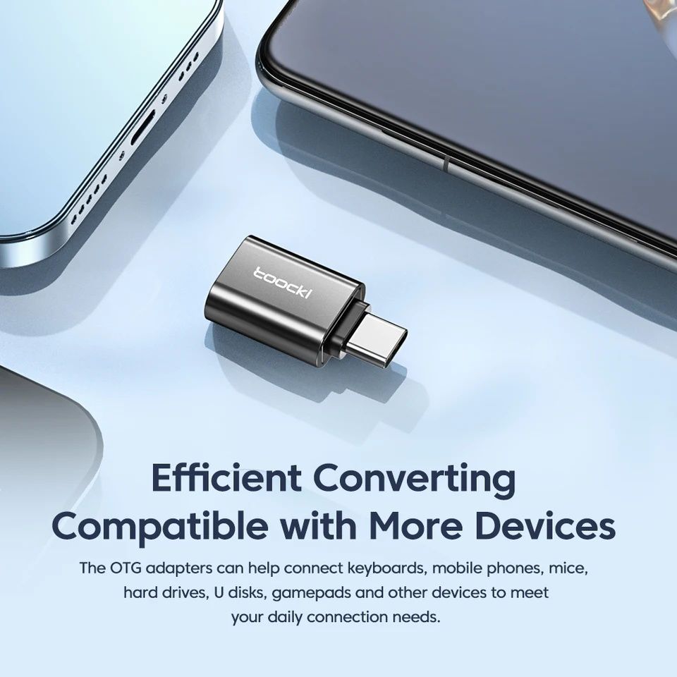 Адаптер Toocki OTG USB 3.0-type c, переходник USB-USB Type C