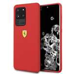 Etui Ferrari Silicone Do Samsung Galaxy S20 Ultra Czerwone Mikrofibra