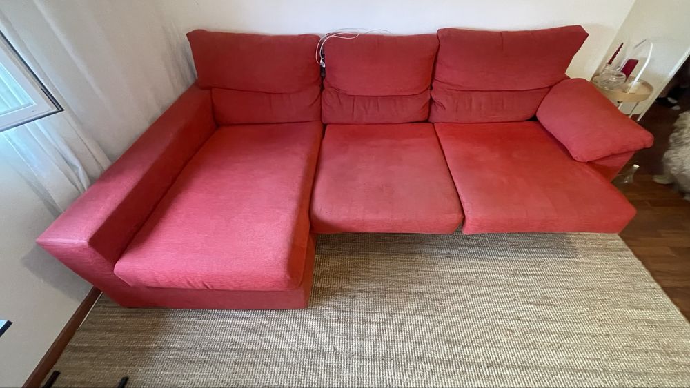 Sofa 3lugares c/chaise longue ikea arrumacao e deslize