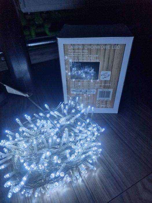 Lampki choinkowe 300led zimny biały 18m zewnętrzne wewnętrzne