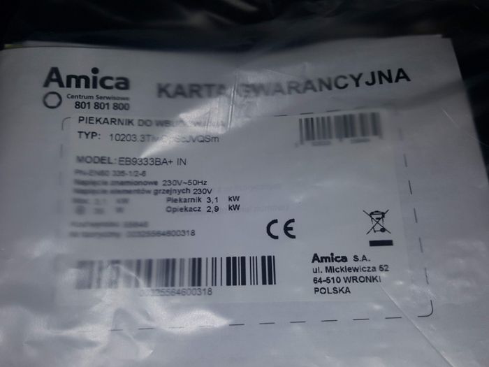 Piekarnik Amica EB9333BA+ IN