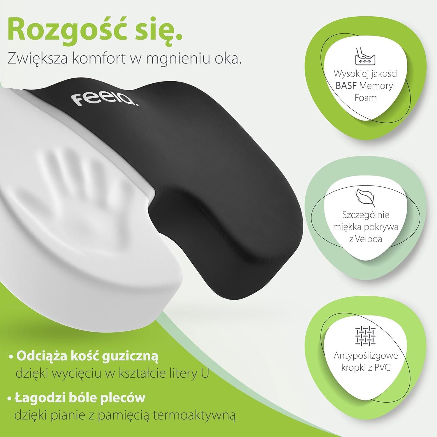Feela - Ortopedyczna poduszka do siedzenia - twardość: medium