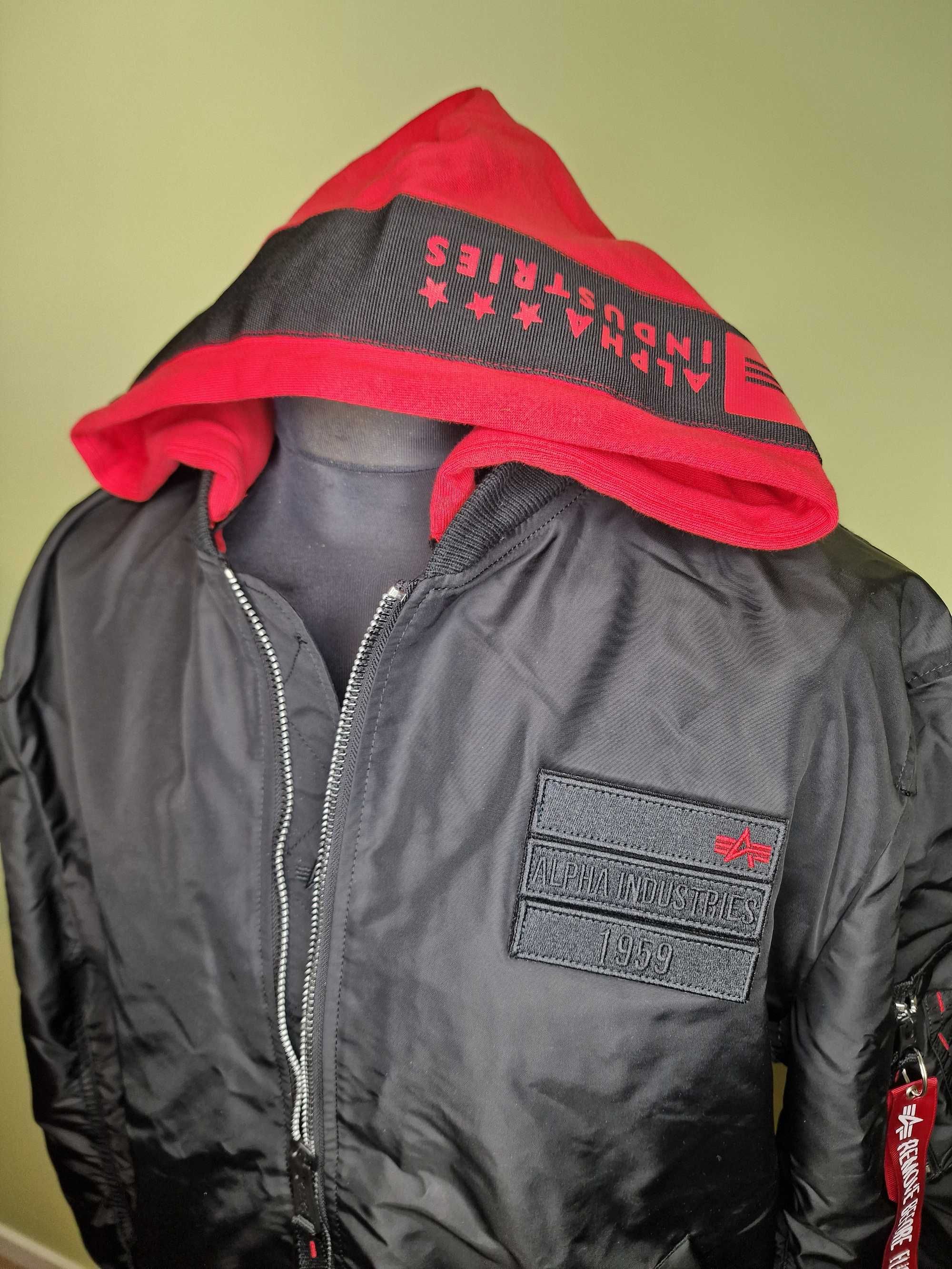 Nowa kurtka Alpha Industries MA-1 TT Hood Custom black rozm XXL