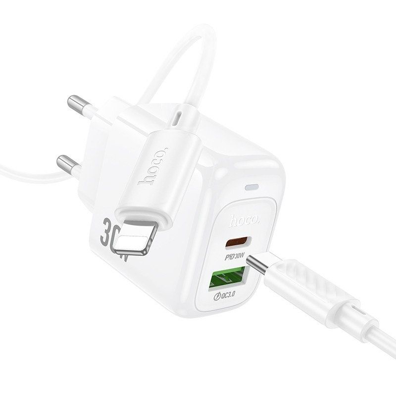Швидка Зарядка iPhone 30W USB + Type-C / Hoco CS55A type-c to ligtning