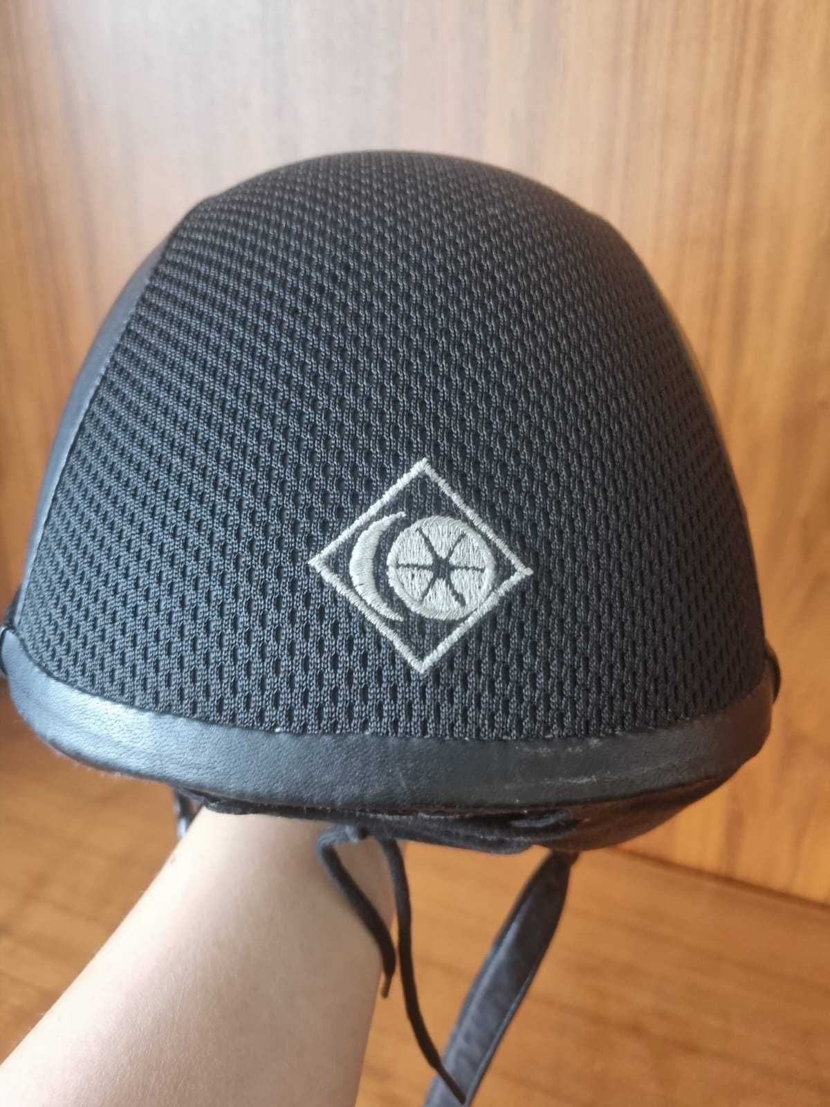 Kask jeździecki Charles Owen Ayr 8 leather 57cm ciemnogranatowy