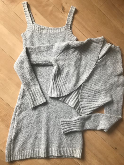 Sukienka + narzutka dzianinowa komplet rozm. S/M