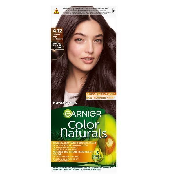 Garnier Color Naturals odżywcza farba do włosów 4.12 Lodowy Brąz