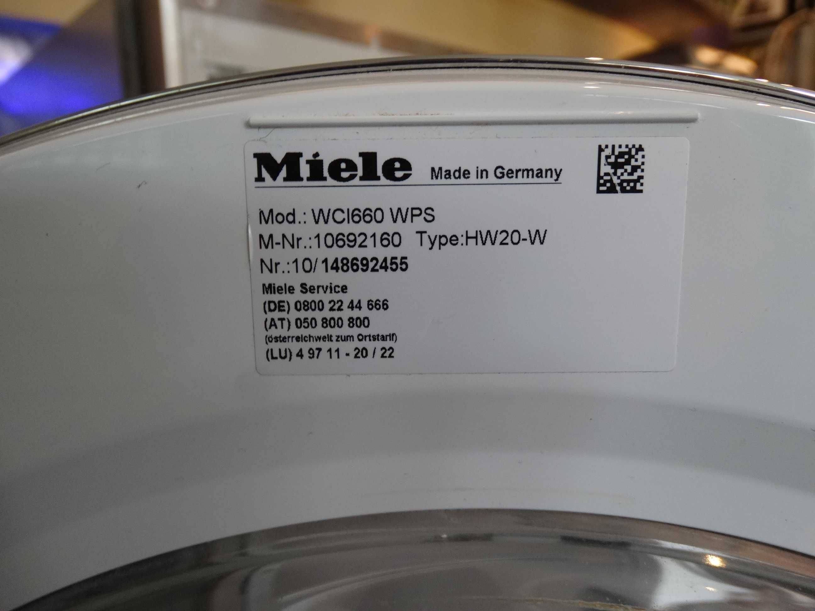 Pralka Miele WCI 660 WPS 9kg, 1600 obr,TwinDos, Wi-fi conect 6 m-cy gw