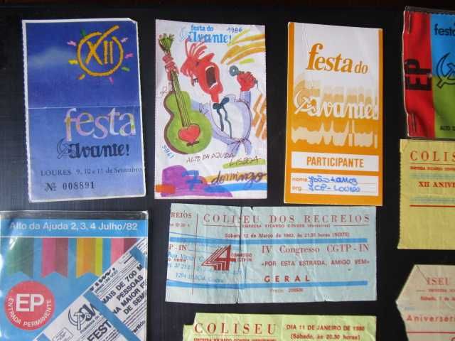 PCP Partido Comunista Festa Diário Avante EP bilhetes vintage