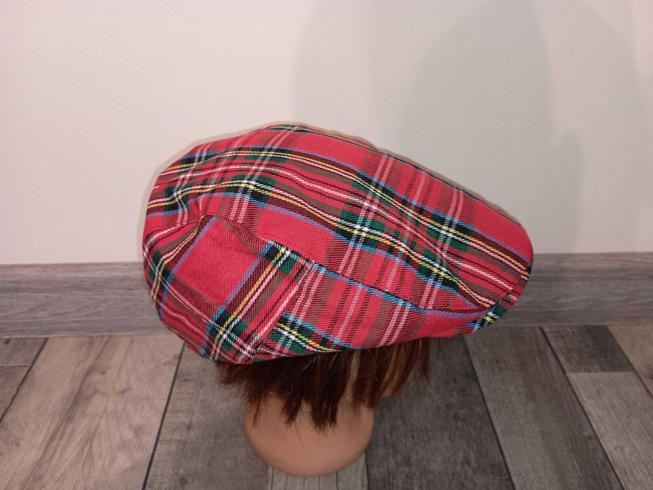 Kaszkiet męski szkocka krata one size 100% bawełna