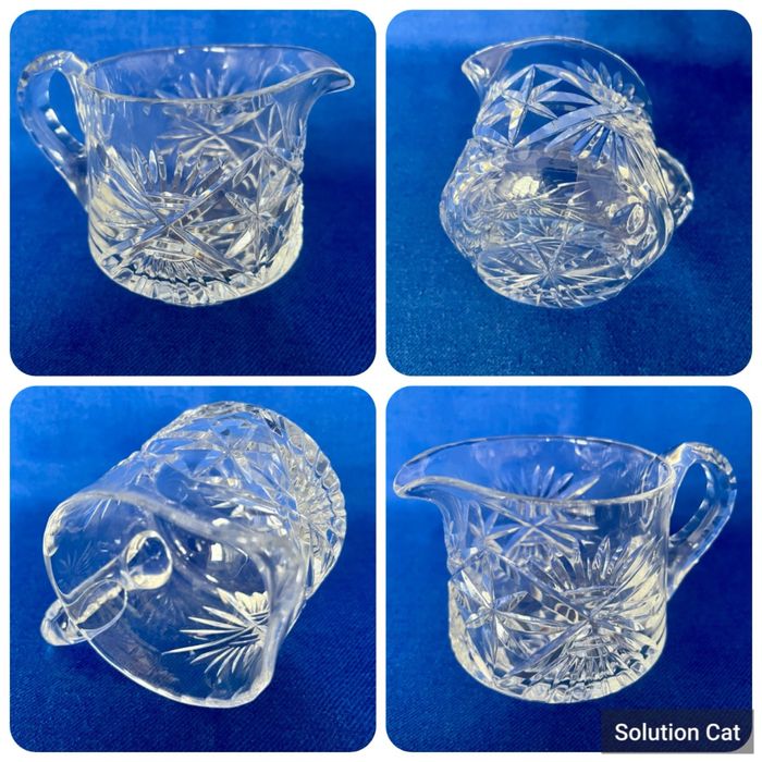 Хрусталь Bohemia: Сливочник Соусник Вазочка Чехия. Сахарница Шкатулка.