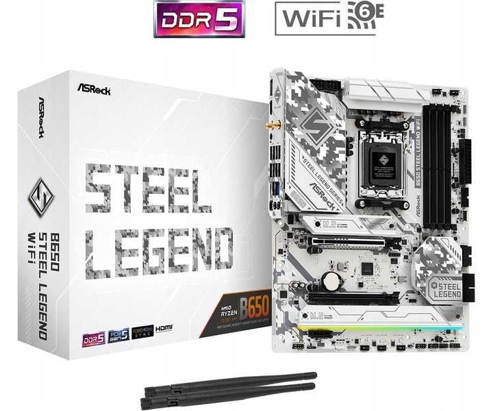 Płyta główna ASRock B650 Steel Legend WiFi DDR 5 AMD Ryzen KOMPLET