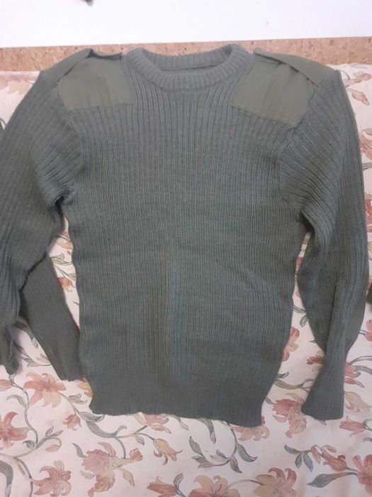 Sweter wełniany zielony męski duży