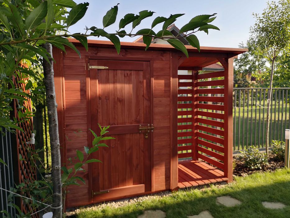 Drewutnia 1 x 1,1m + domek narzędziowy 1,5 x 1,1m