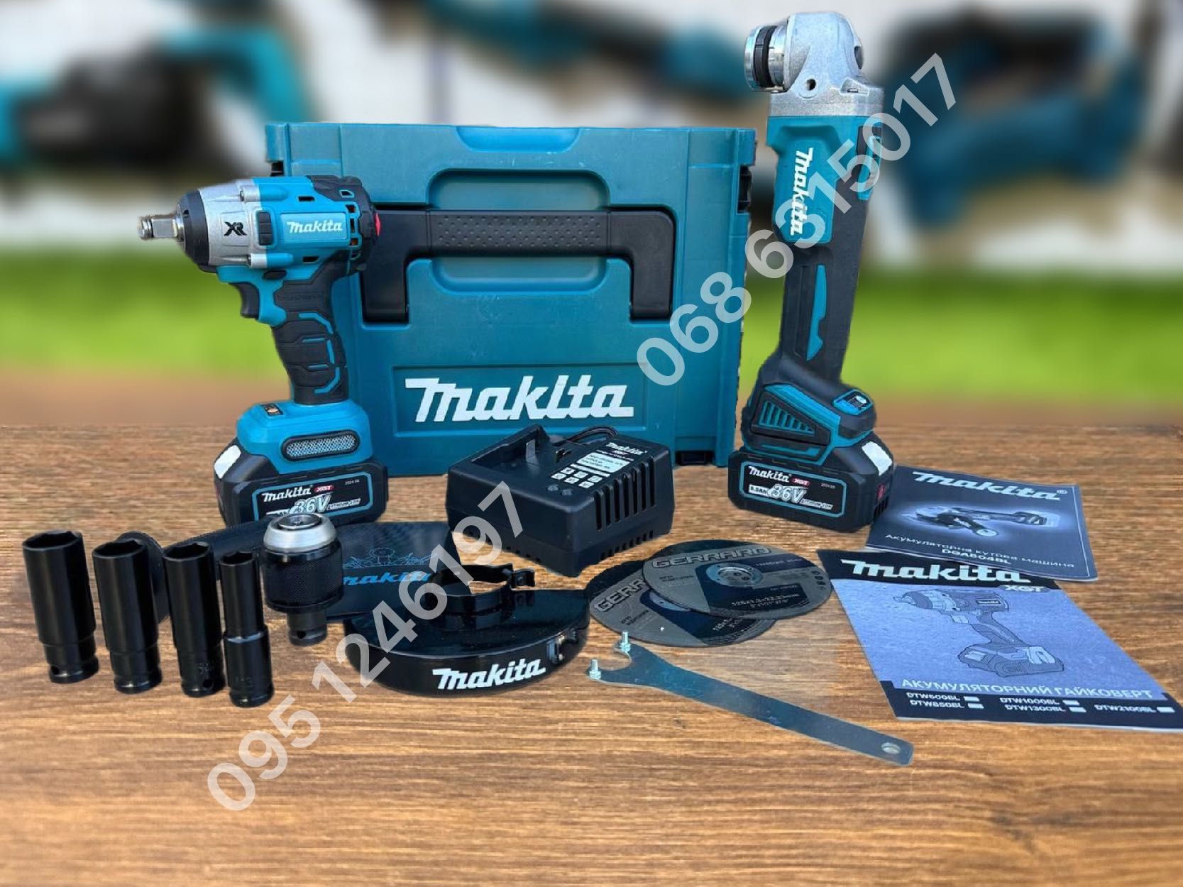 Набор 2/1 Makita Болгарка DGA504BL Гайковерт DTW650BL 2 АКБ 36V 8Ah