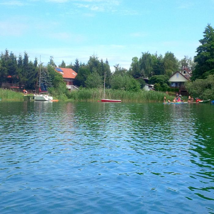 Domek łódka rowery Giewartów Jezioro Powidzkie ryby grzyby