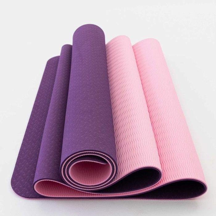 Коврик для йоги и фитнеса TPE (йога мат, каремат спортивный) 6мм