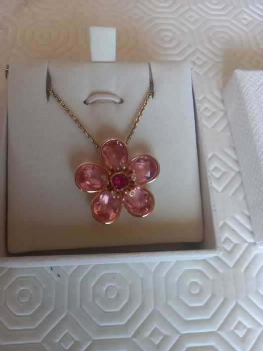 Colar Swarovski flor Rosa Idyllia Original