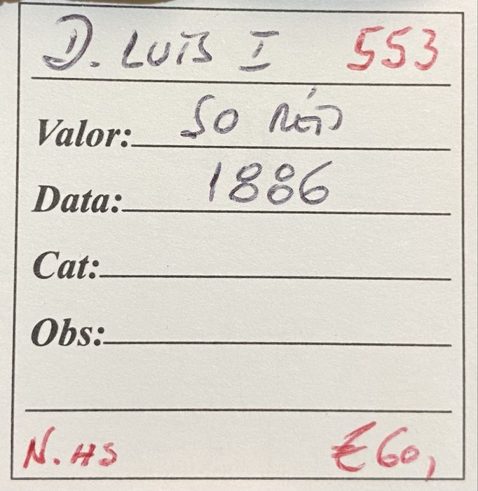 Moeda 50 Reis D LUIS I - 1886