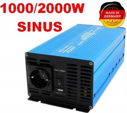 Przetwornica Napięcia 12/230V 1000W 2000W SINUS Перетворювач напруги